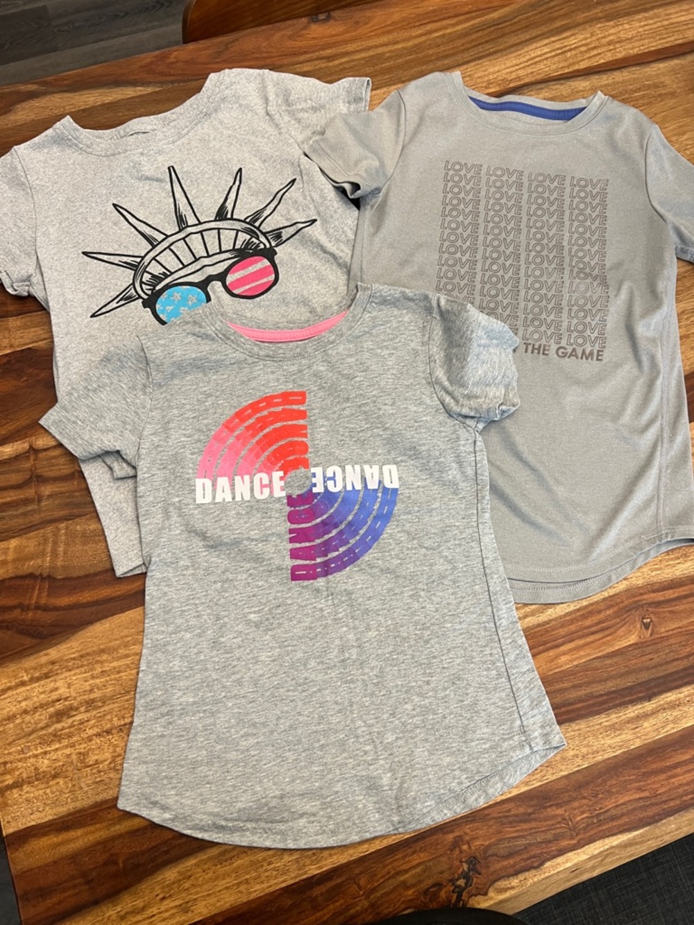 Bundle: Girls Gray T-Shirts (6x and 7/8)